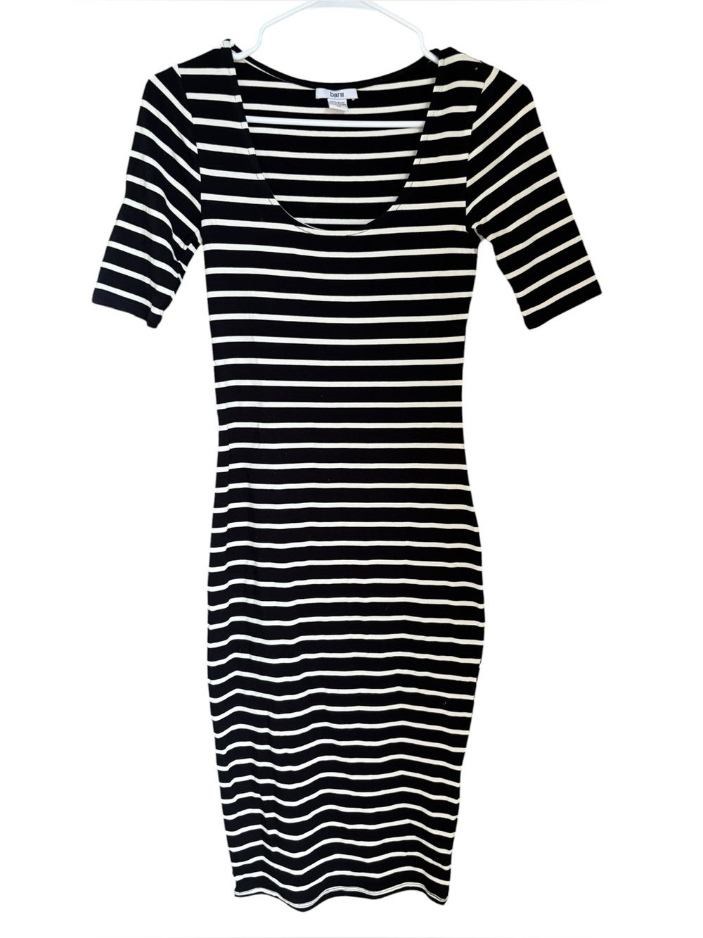 Bar III Women's Black/White Stripe Bodycon Pencil Dress Size XS